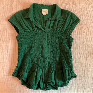 Maeve Anthropologie Smocked Blouse
